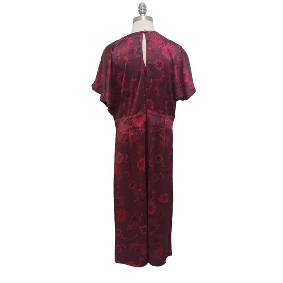 CT769 Chelsea.28 NWT Ladies Burgundy Short Sleeve dress - Picture 3 of 9